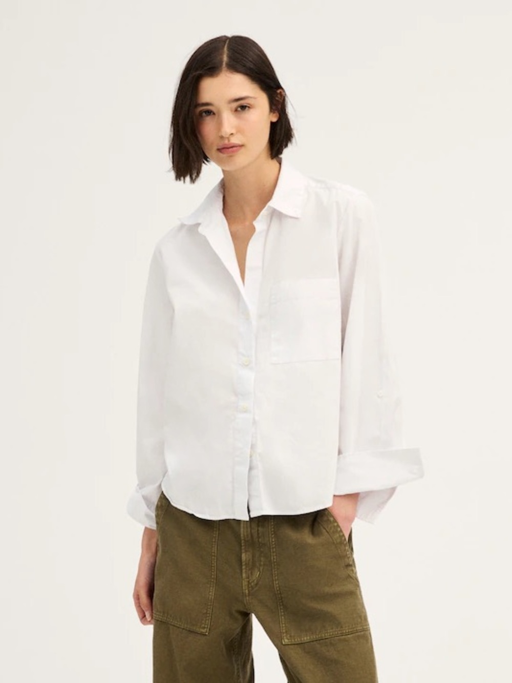 MADEWELL | The Signature Y-Neck Shirt, White